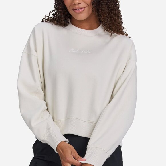 Bad Birdie Tops - NWOT New Bad Birdie Women's Script Fleece Crewneck Small S Golf Sweatshirt Top